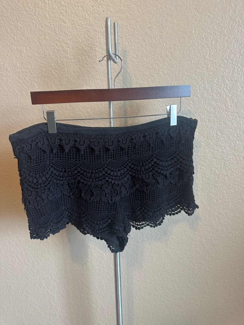 Boho Black Crochet Lace Shorts